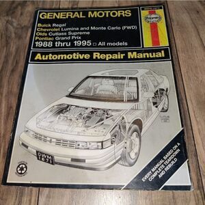 Haynes Repair Manual #38010 1988-95 Regal Lumina Monte Carlo Cutlass Grand Prix.